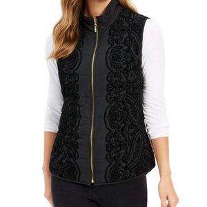 CHARTER CLUB Petite Velvet-Flocked Puffer Vest NWT